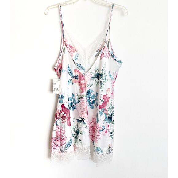 Linea Donatella Noralee Lace-Trim Chemise Nightgown IVORY MULTI - Picture 4 of 8